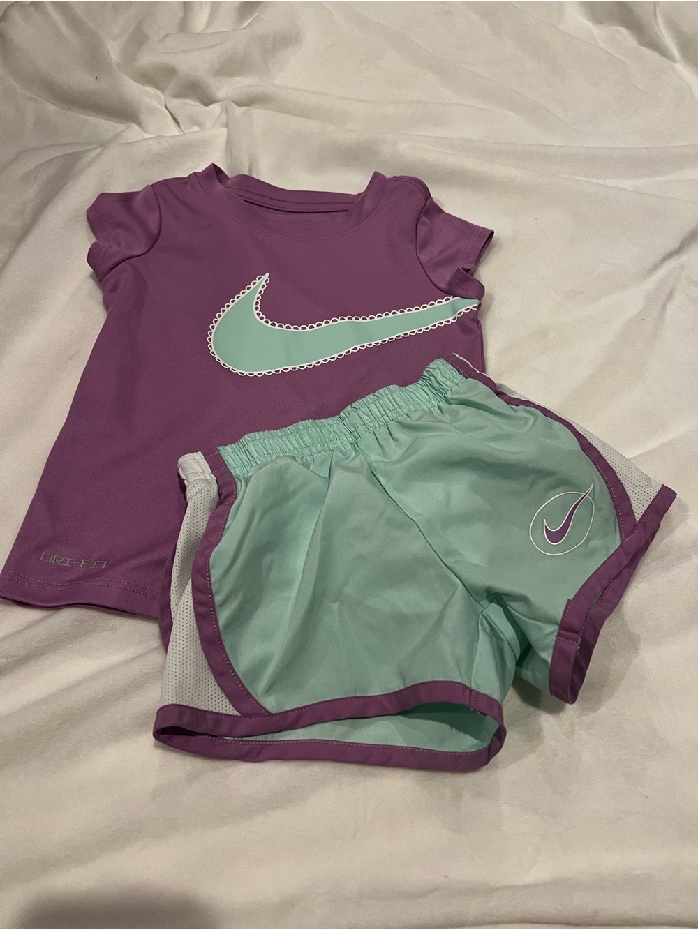Nike Kids Matching Set Purple and Mint Green